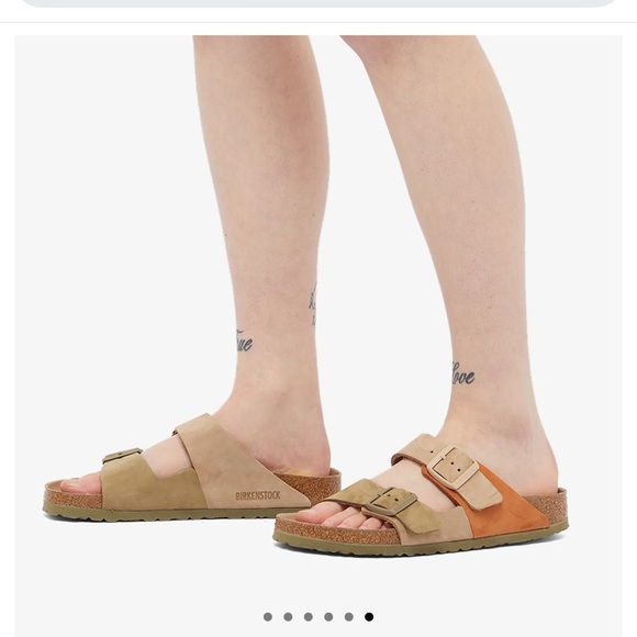 Birkenstock Shoes - BIRKENSTOCK ARIZONA SPLIT nubuck leather 
Sandcastle & Faded Khaki